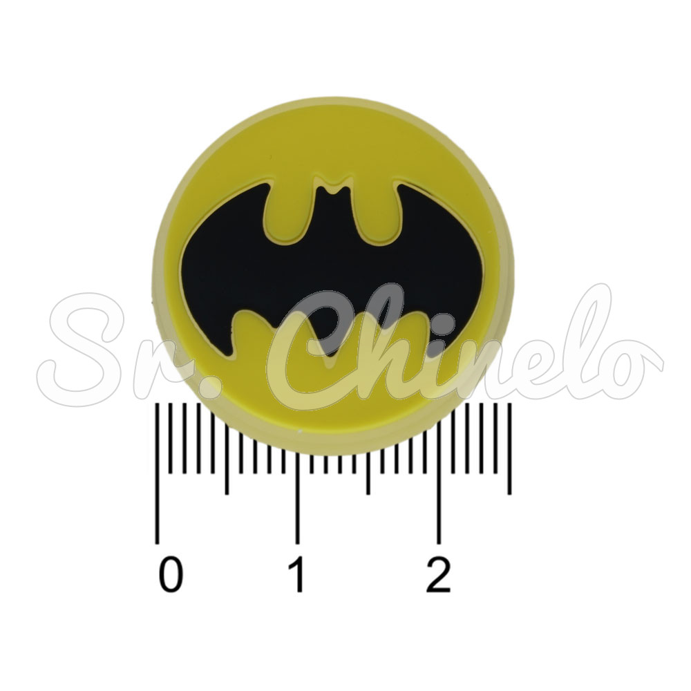 Aplique de Borracha, Super Herói, Batman, Amarelo/Preto