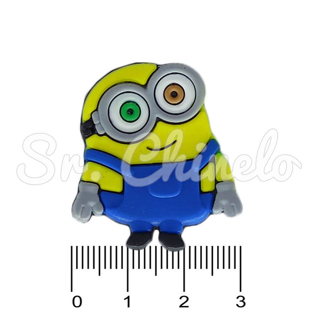 Aplique de Borracha, Minions, Amarelo/Azul