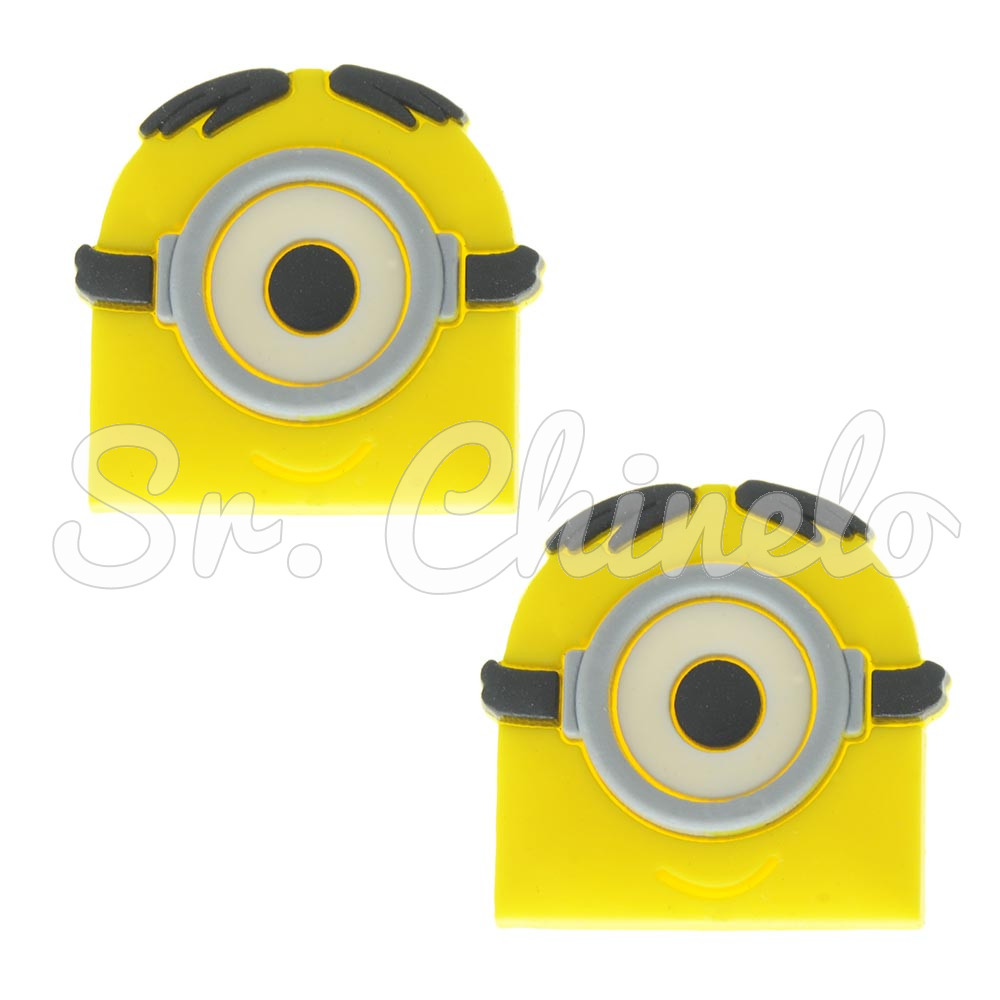 Aplique de Borracha, Minions, Rosto com Um Olho, Amarelo