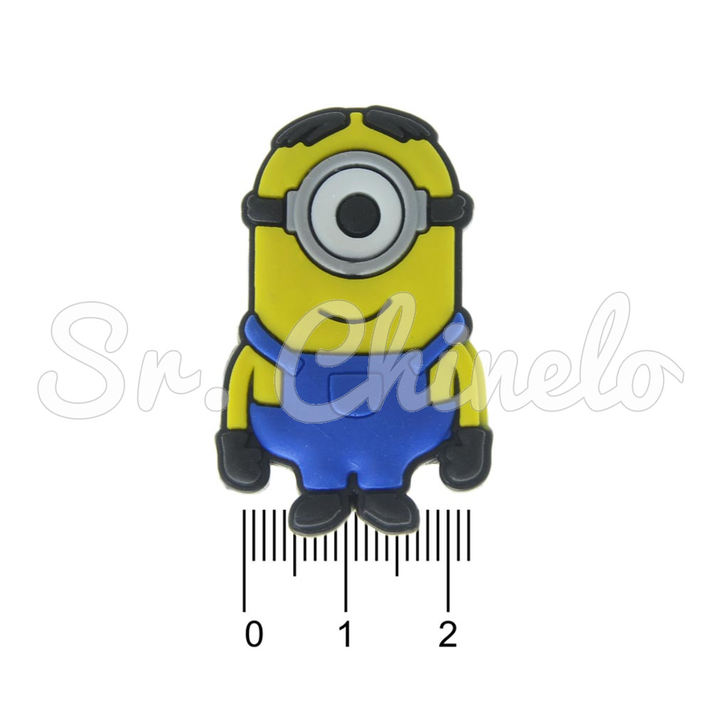 Aplique de Borracha, Minions, Amarelo/Azul