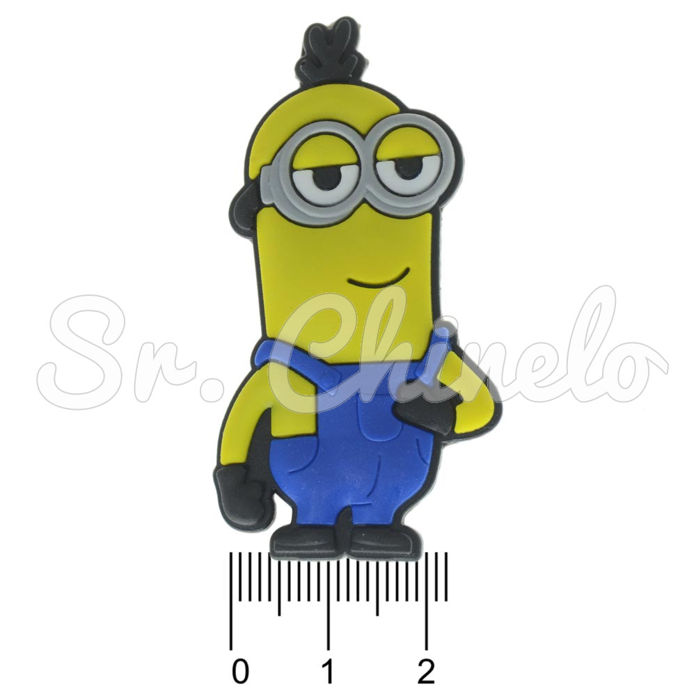 Aplique de Borracha, Minions, Amarelo/Azul