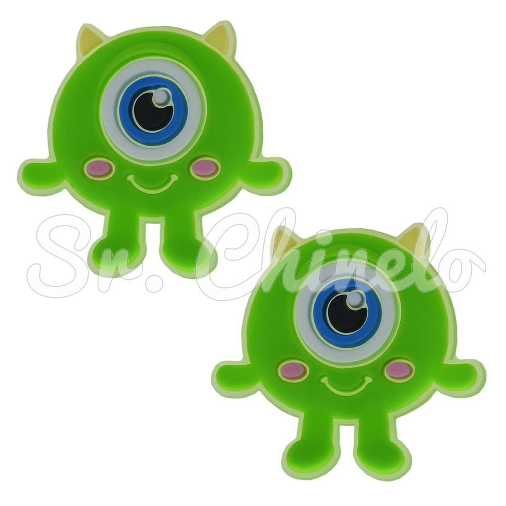 Aplique de Borracha, Monstros S A, Monstro Mike, Verde/Azul/Branco