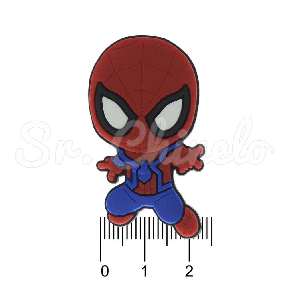 Aplique de Borracha, Homem Aranha, Vermelho/Azul