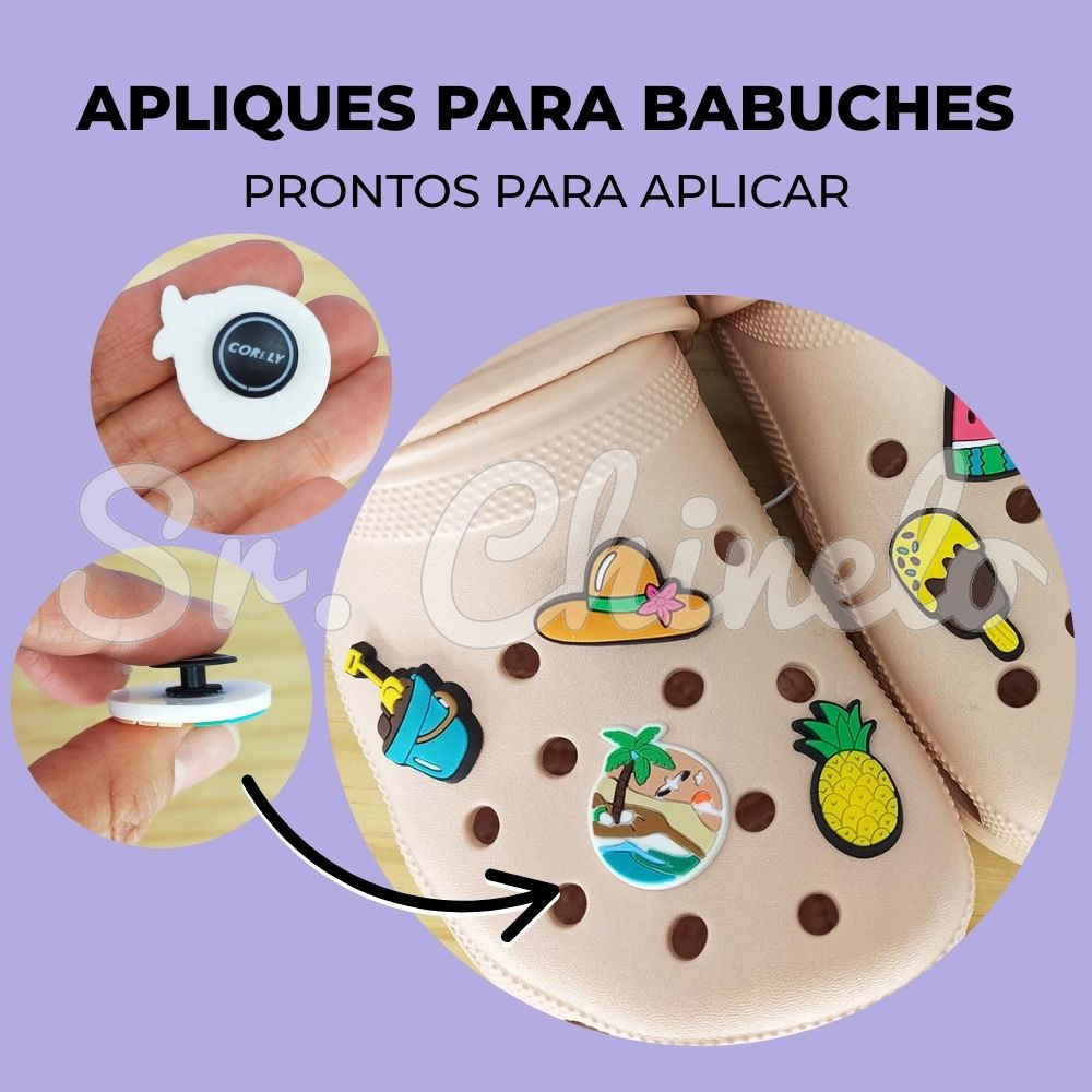 Kit Apliques Minnie e Frutas para Babuche – 5 Unidades