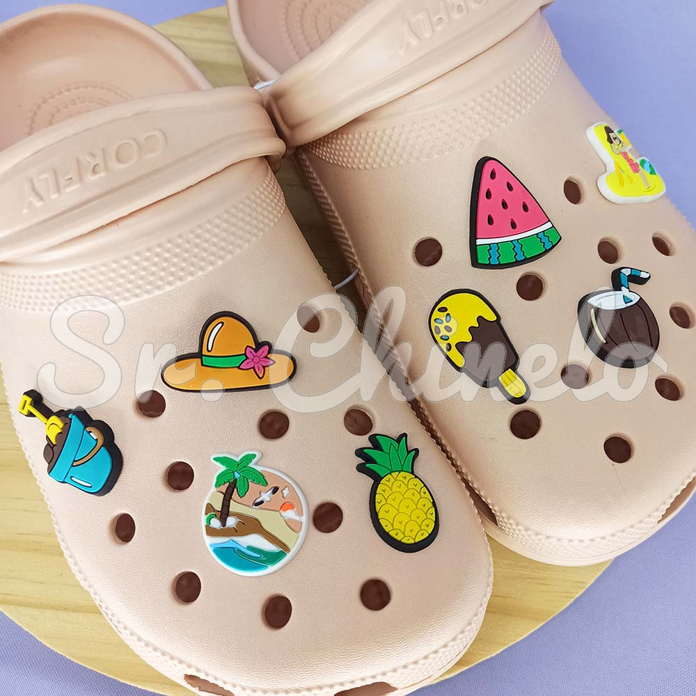 Kit Apliques Verão para Babuche – 8 Unidades em Borracha