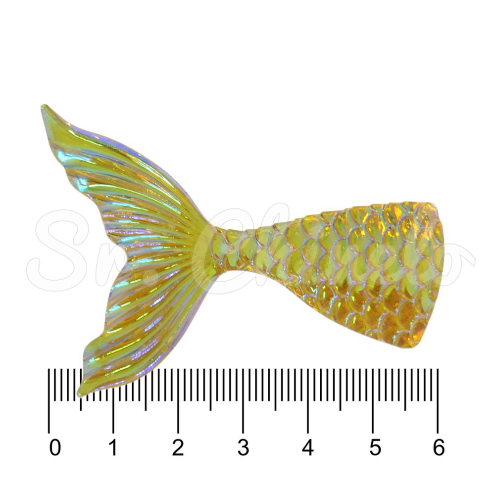 Aplique, Cauda de Sereia, Resina, Amarelo