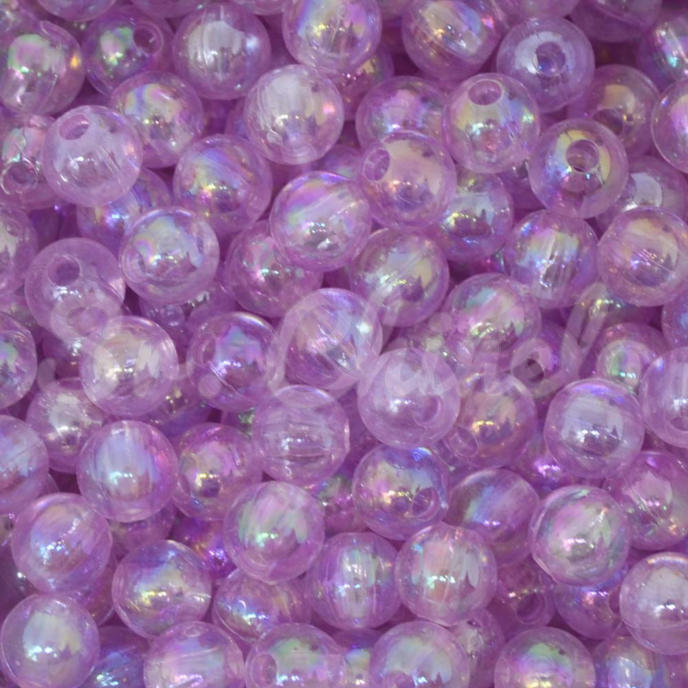 Bola Translúcida Irisada, 08mm, Lilás