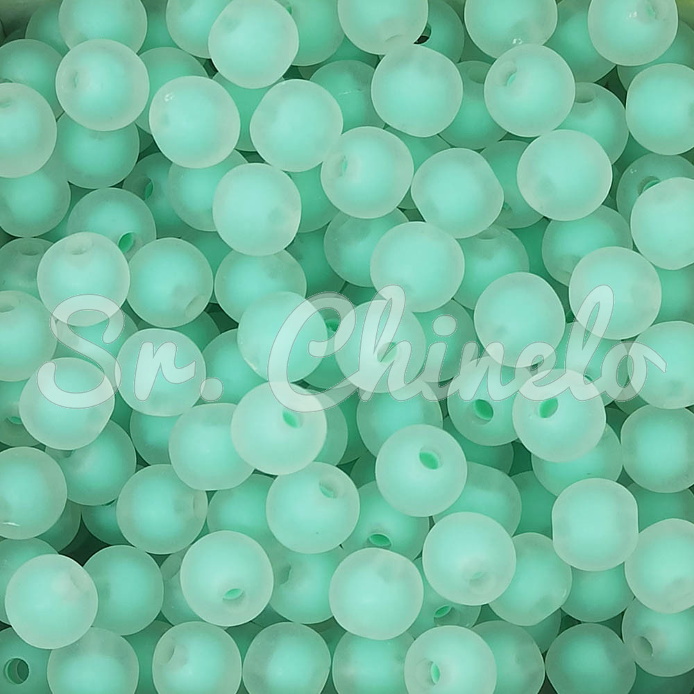 Bola Translúcida Fosca, 08mm, Verde Claro