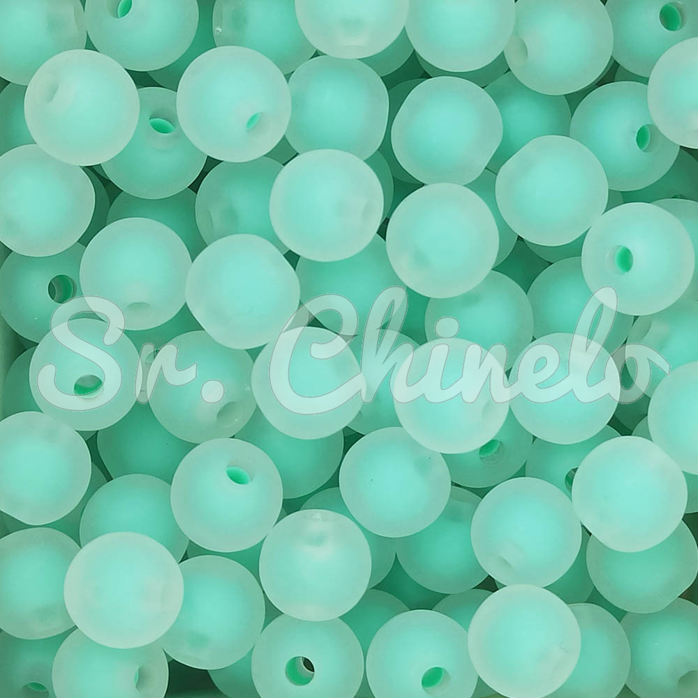 Bola Translúcida Fosca, 10mm, Verde Claro