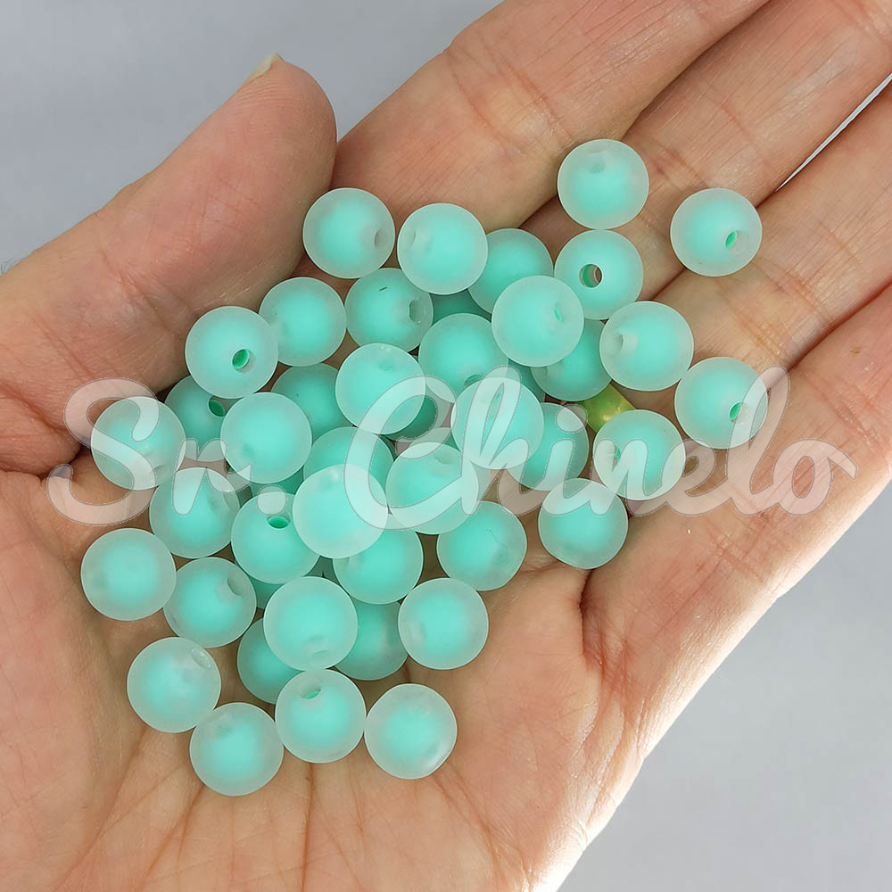 Bola Translúcida Fosca, 10mm, Verde Claro