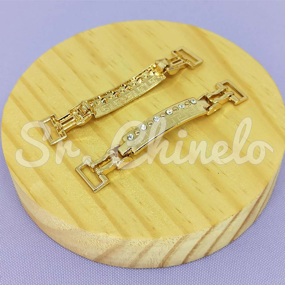 Cabedal Fivela Maiara, Passante, Ouro/Cristal