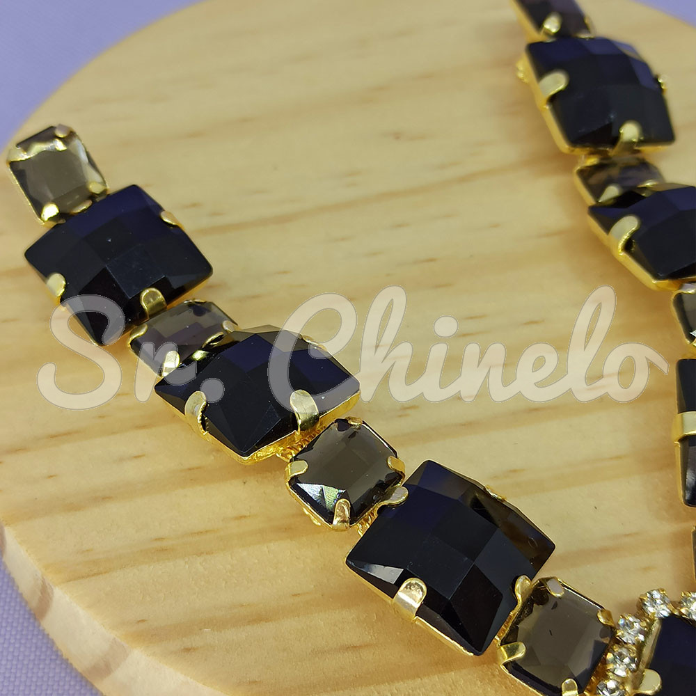 Cabedal Helô, Banhado, Rebite, Preto/Fumê