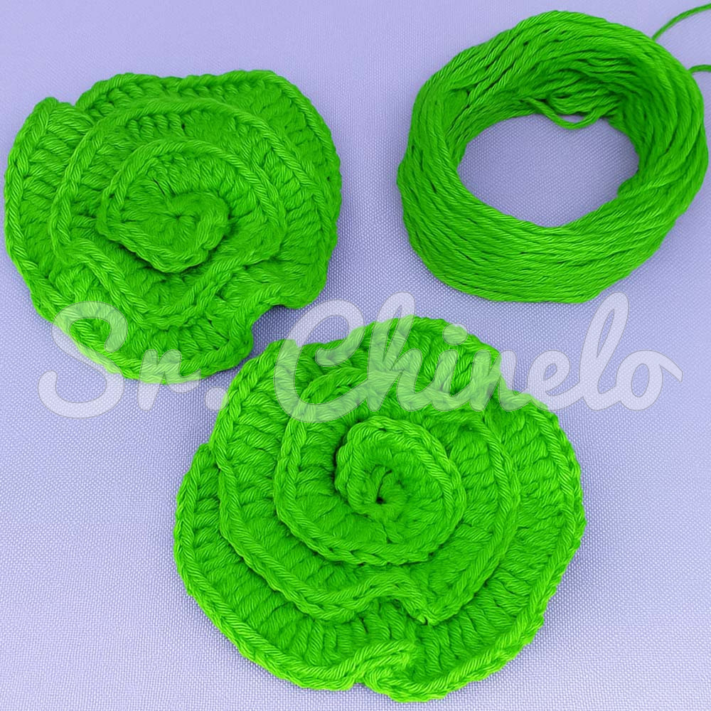 Kit de Aplique em Crochê Camélia, Greenery