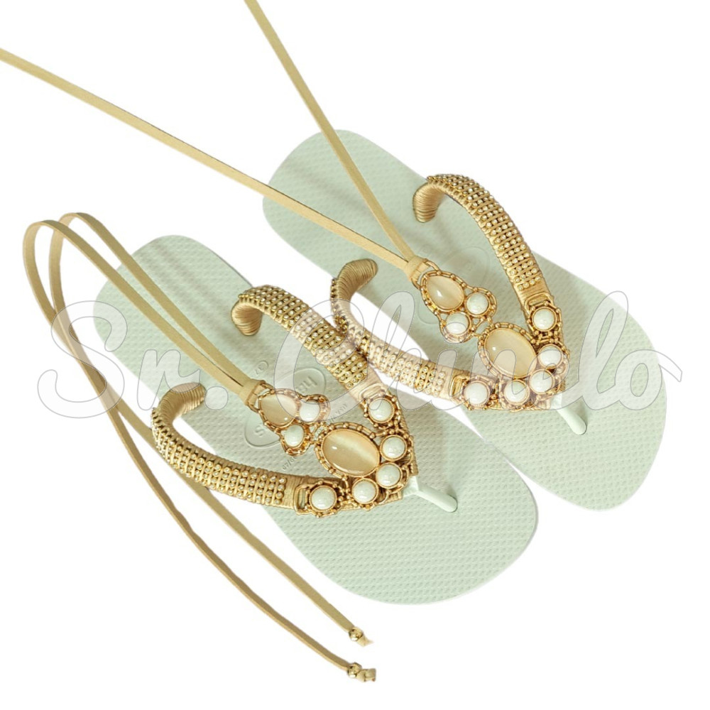 Kit Customização Completo - Modelo Adriana com Passantes para Amarrar nas Pernas - Branco Pérola