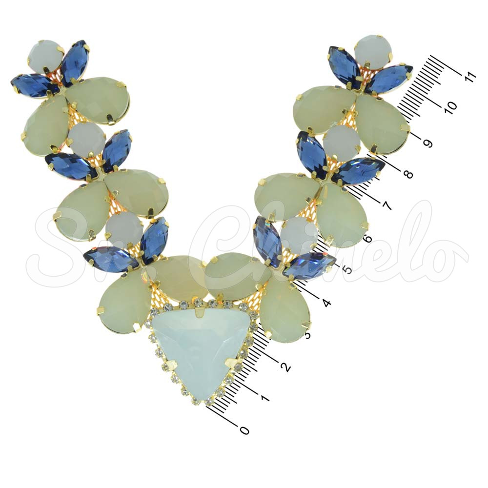 Cabedal Vanessa, Banhado, Rebite, Azul Marinho/Branco