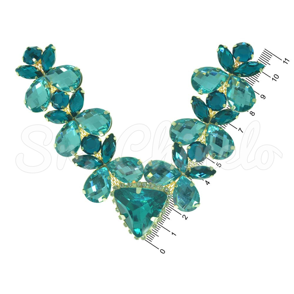 Cabedal Vanessa, Banhado, Rebite, Turquesa/Azul Tiffany