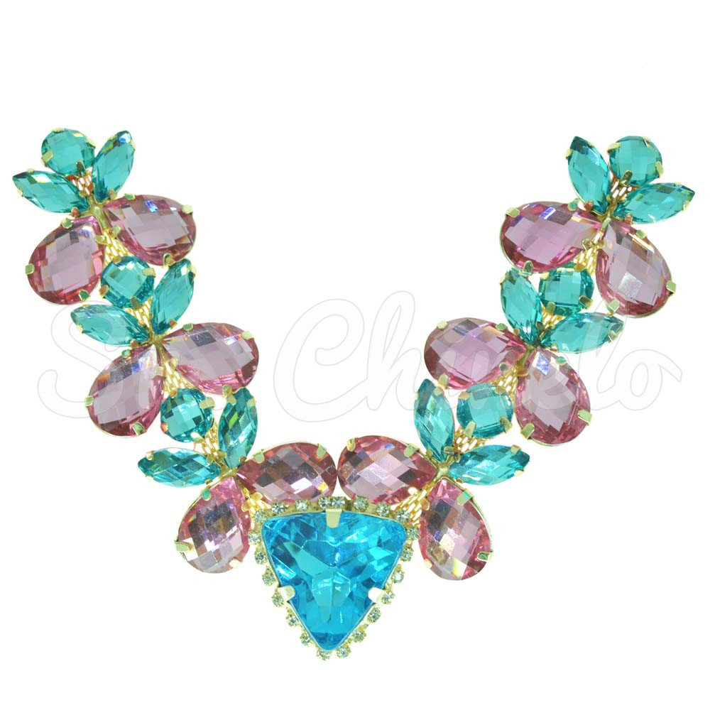 Cabedal Vanessa, Banhado, Rebite, Tiffany/Rosa Claro