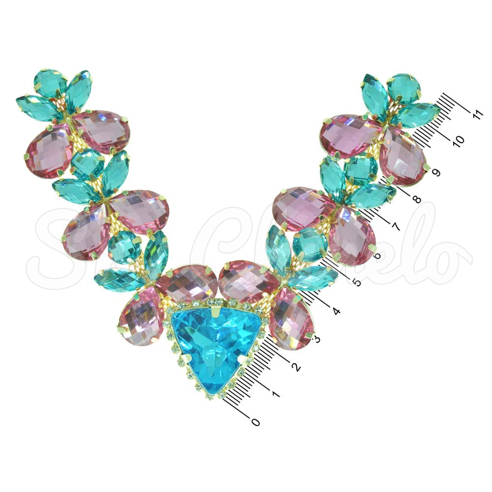 Cabedal Vanessa, Banhado, Rebite, Tiffany/Rosa Claro