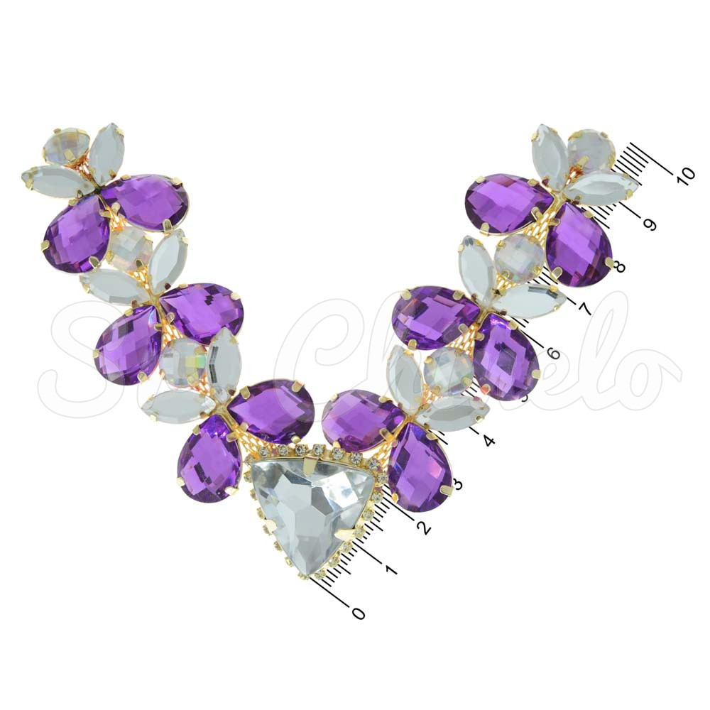 Cabedal Vanessa, Banhado, Rebite, Roxo/Cristal/Furtacor