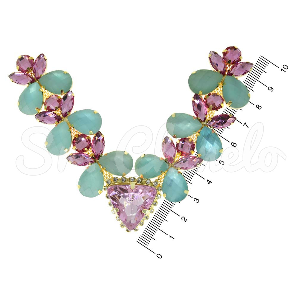 Cabedal Vanessa, Banhado, Rebite, Rosa/Tiffany Fosco 