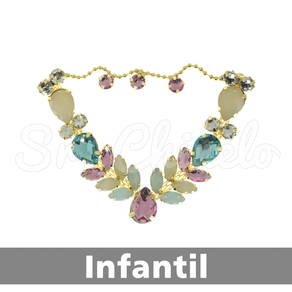 Cabedal Infantil Sirena, Banhado, Rebite, Unicórnio