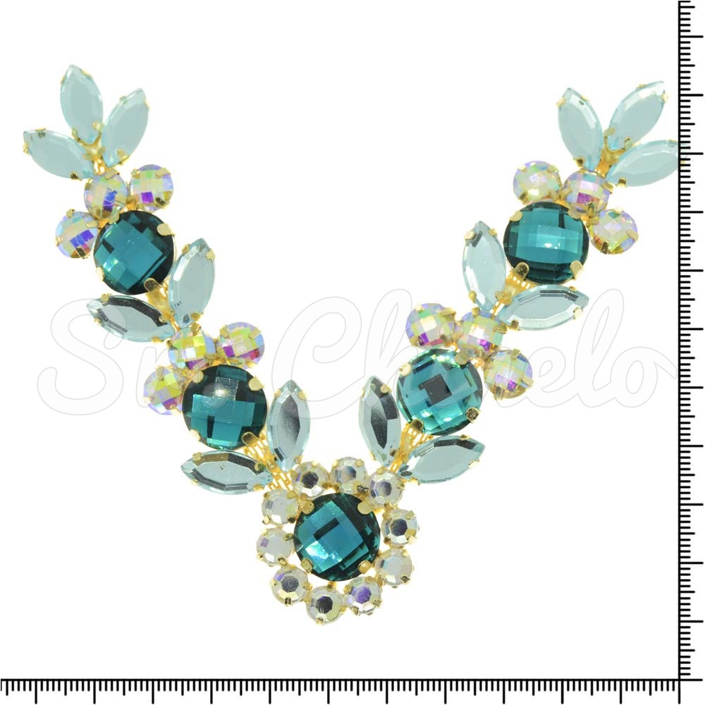 Cabedal Larissa, Banhado, Rebite, Turquesa/Furtacor/Tiffany