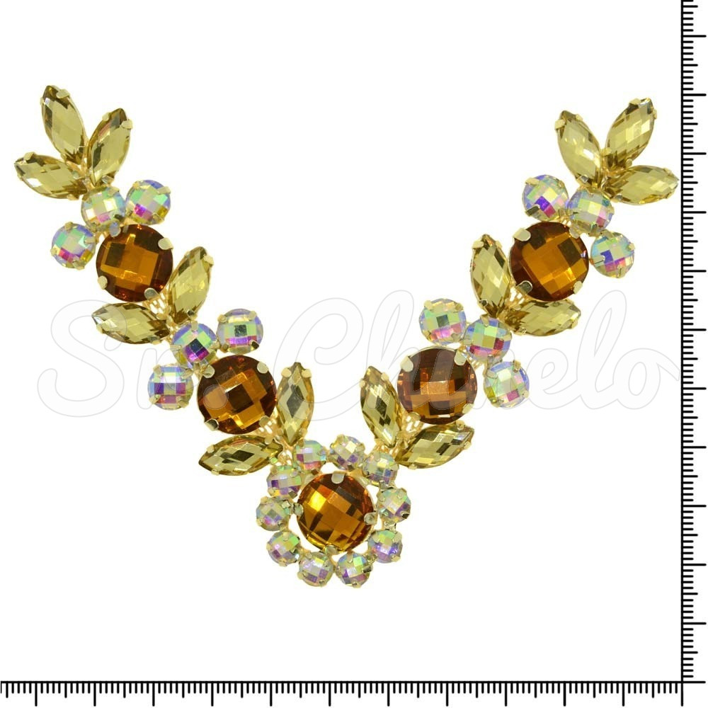 Cabedal Larissa, Banhado, Rebite, Marrom/Furtacor/Dourado