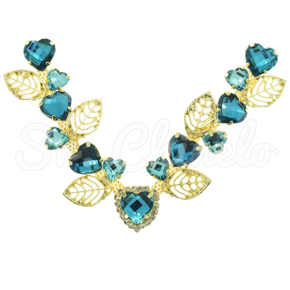 Cabedal Poliana, Banhado, Rebite, Turquesa/Tiffany