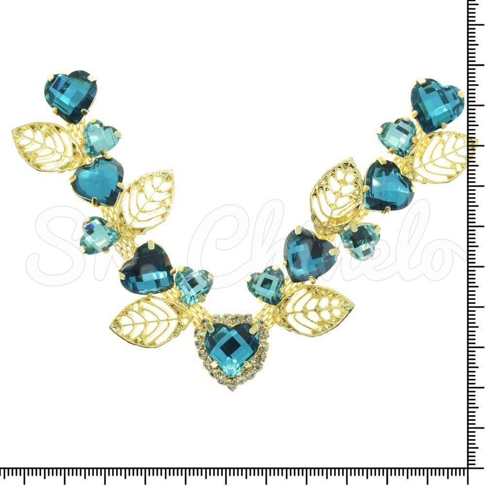 Cabedal Poliana, Banhado, Rebite, Turquesa/Tiffany