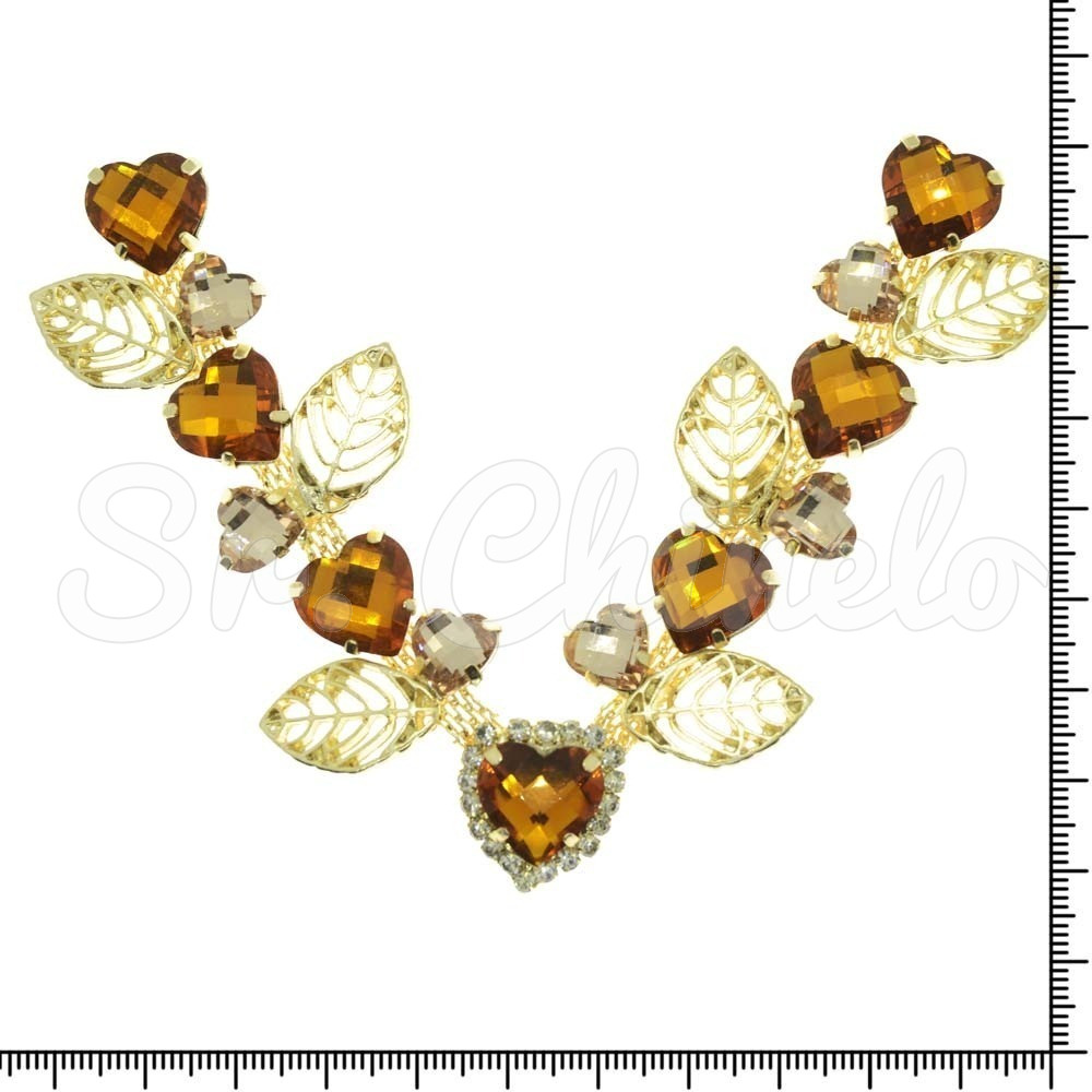 Cabedal Poliana, Banhado, Rebite, Marrom/Rose Gold