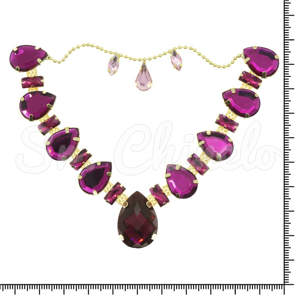 Cabedal Beatriz, Banhado, Rebite, Correntinha, Pink/Rosa Claro