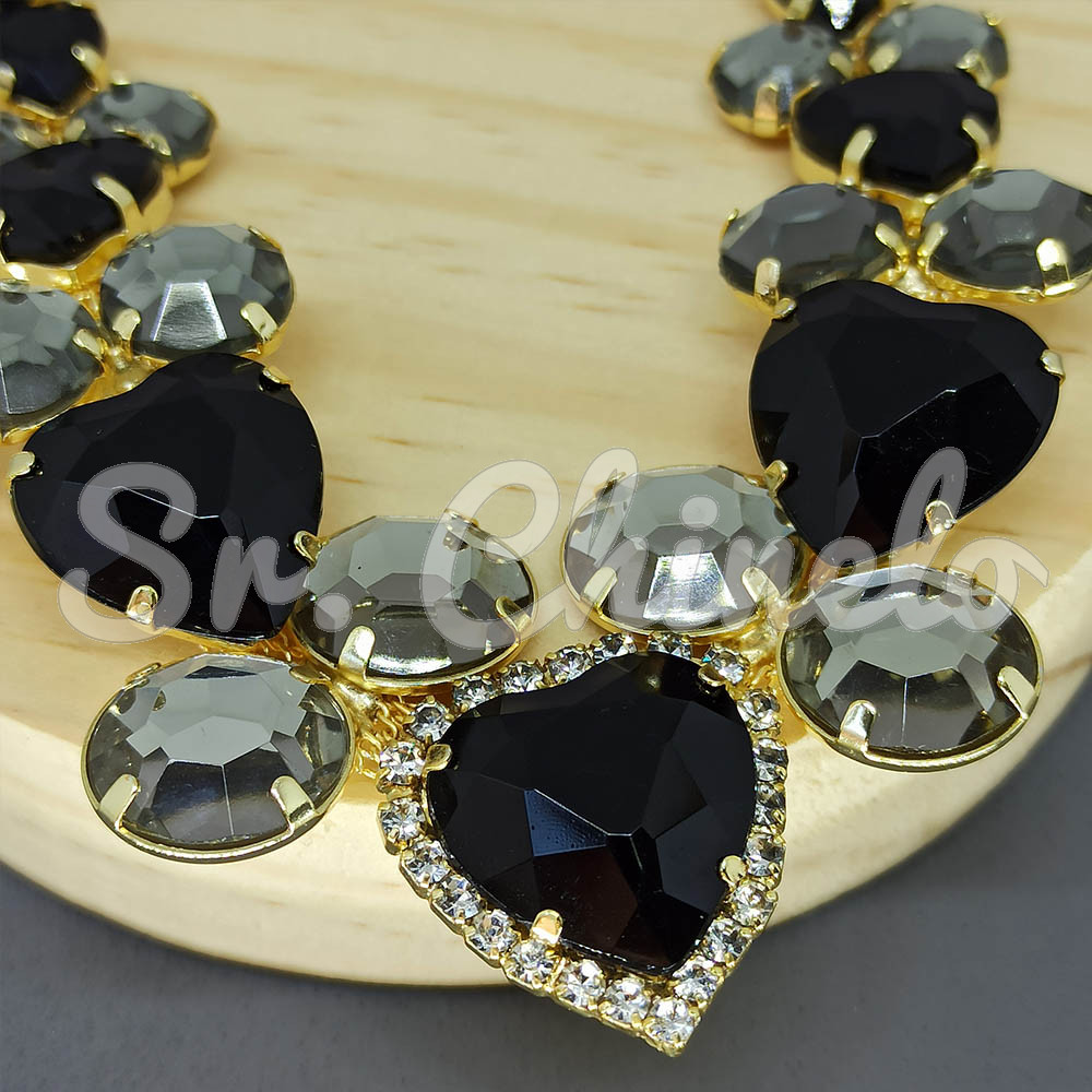 Cabedal Laura, Banhado, Preto/Fumê