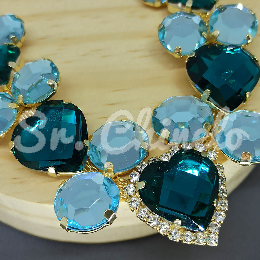 Cabedal Laura, Banhado, Turquesa/Tiffany