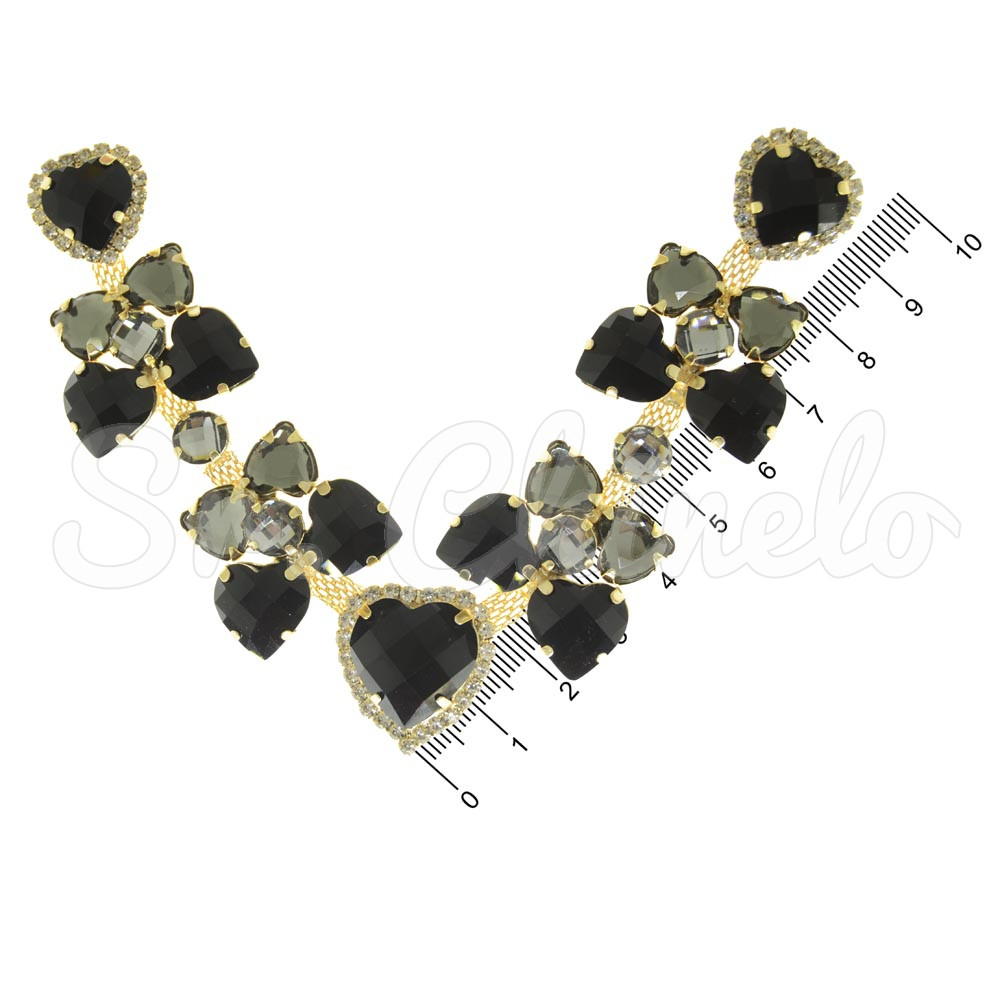 Cabedal Elisa, Banhado, Rebite, Preto/Fumê