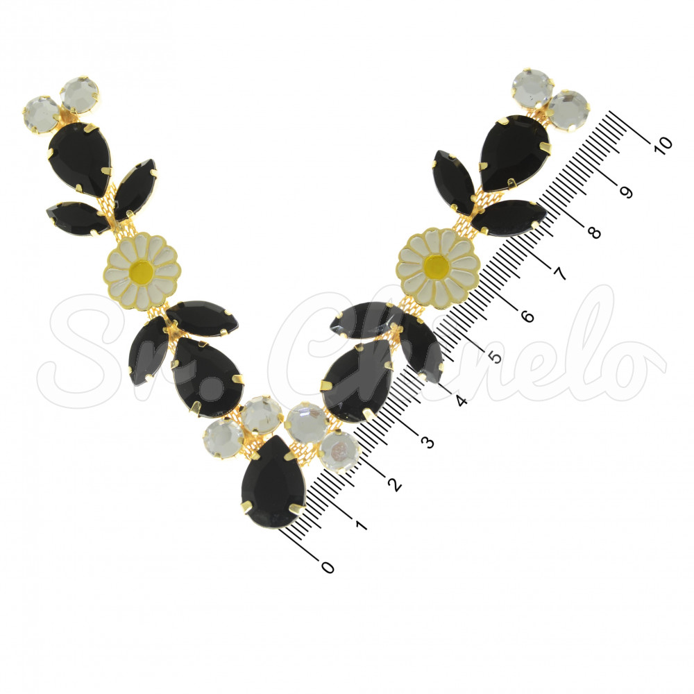 Cabedal Flor, Banhado, Rebite, Preto