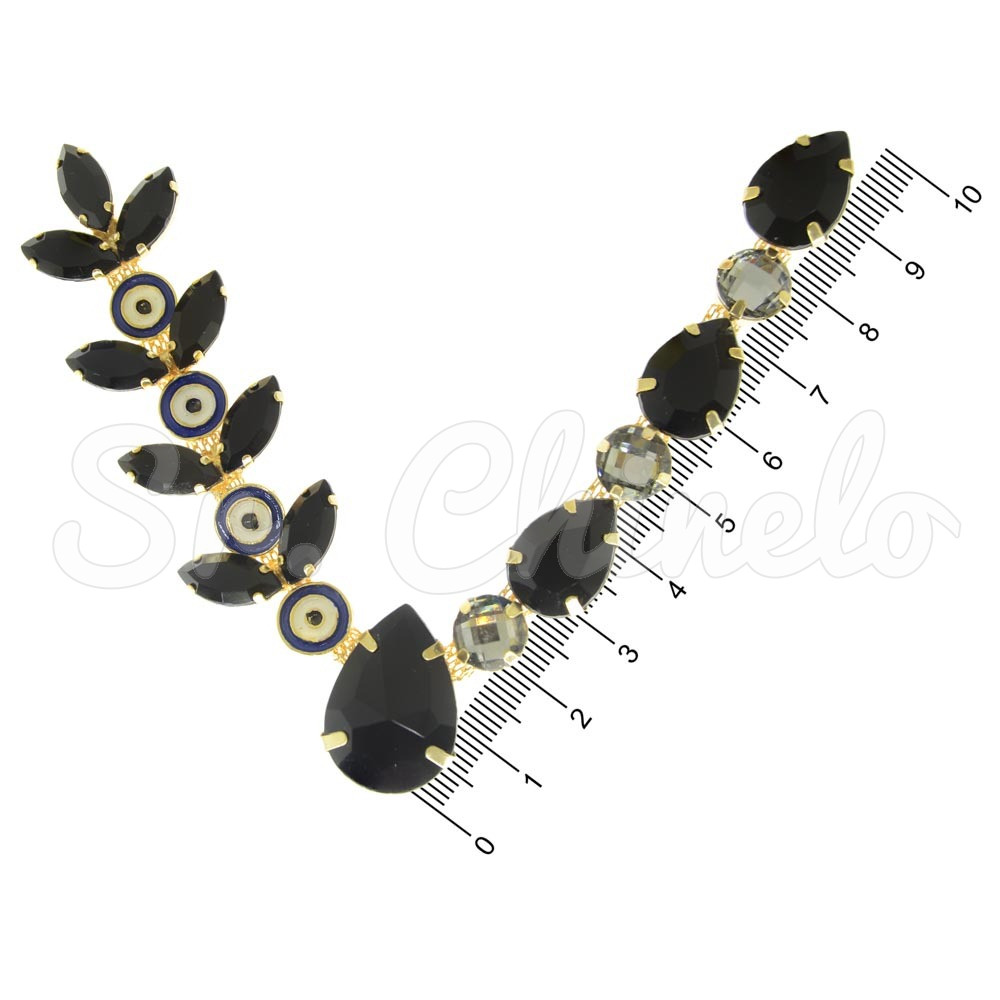 Cabedal Olho Grego, Banhado, Rebite, Preto