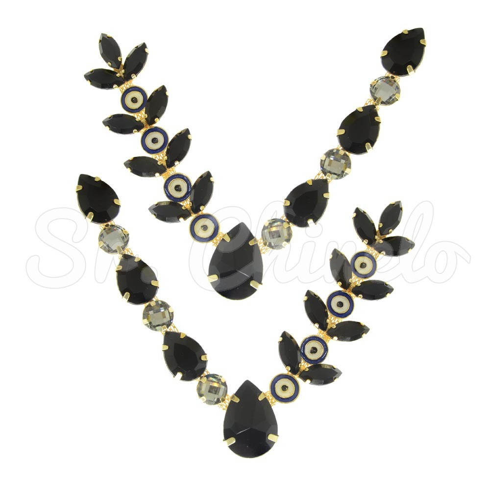 Cabedal Olho Grego, Banhado, Rebite, Preto