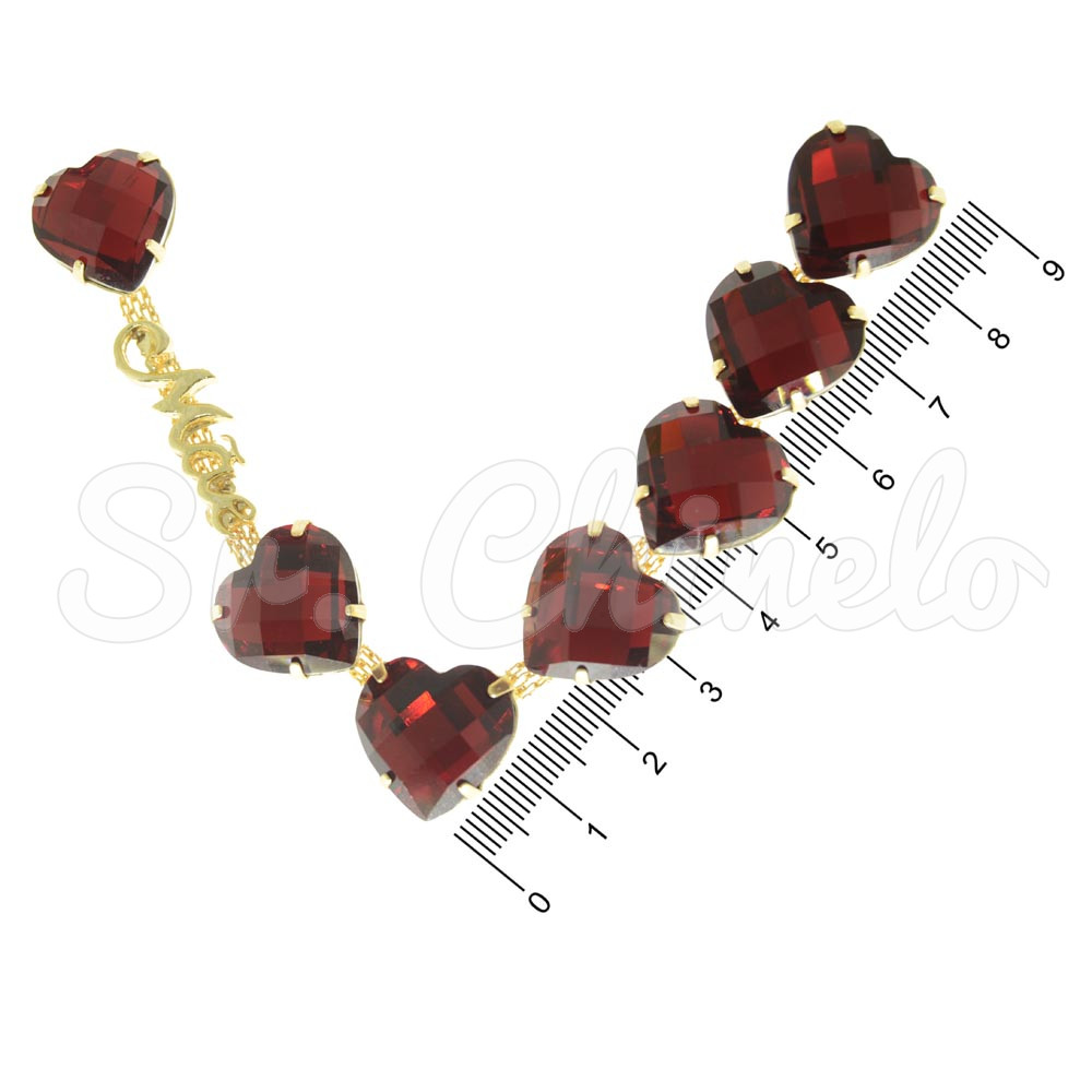 Cabedal Mãe, Coração, Banhado, Rebite, Vermelho