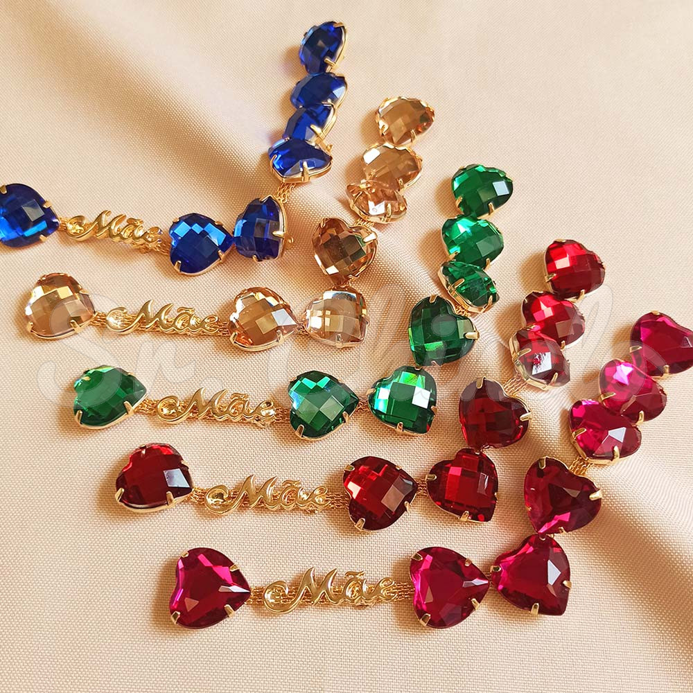 Cabedal Mãe, Coração, Banhado, Rebite, Azul