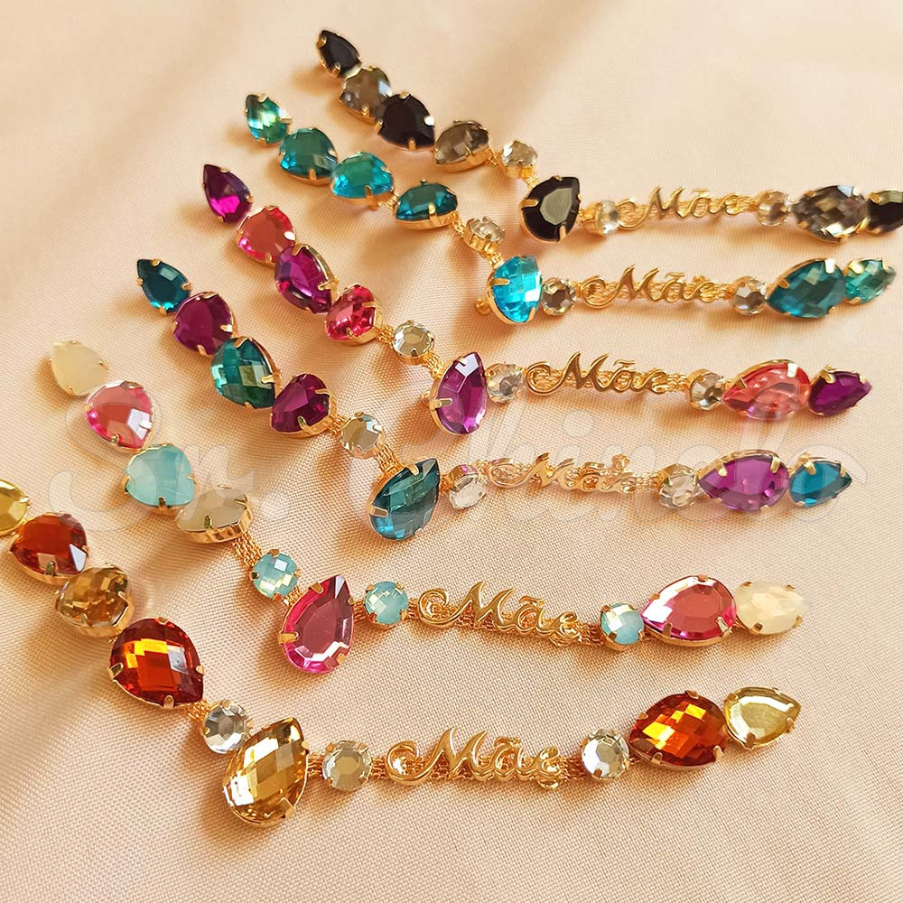 Cabedal Mãe, Gotas, Banhado, Rebite, Tiffany/Turquesa