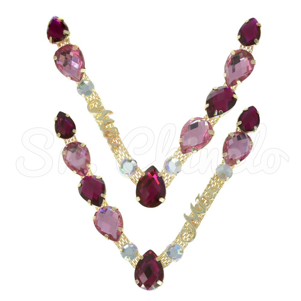 Cabedal Mãe, Gotas, Banhado, Rebite, Rosa/Rosa Claro