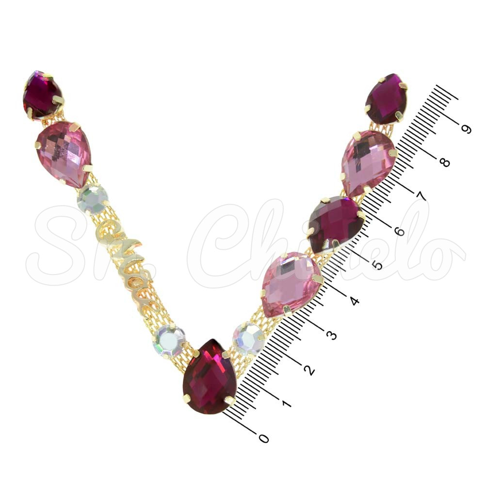 Cabedal Mãe, Gotas, Banhado, Rebite, Rosa/Rosa Claro