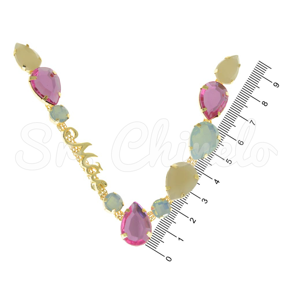 Cabedal Mãe, Gotas, Banhado, Rebite, Rosa Claro/Menta/Nude