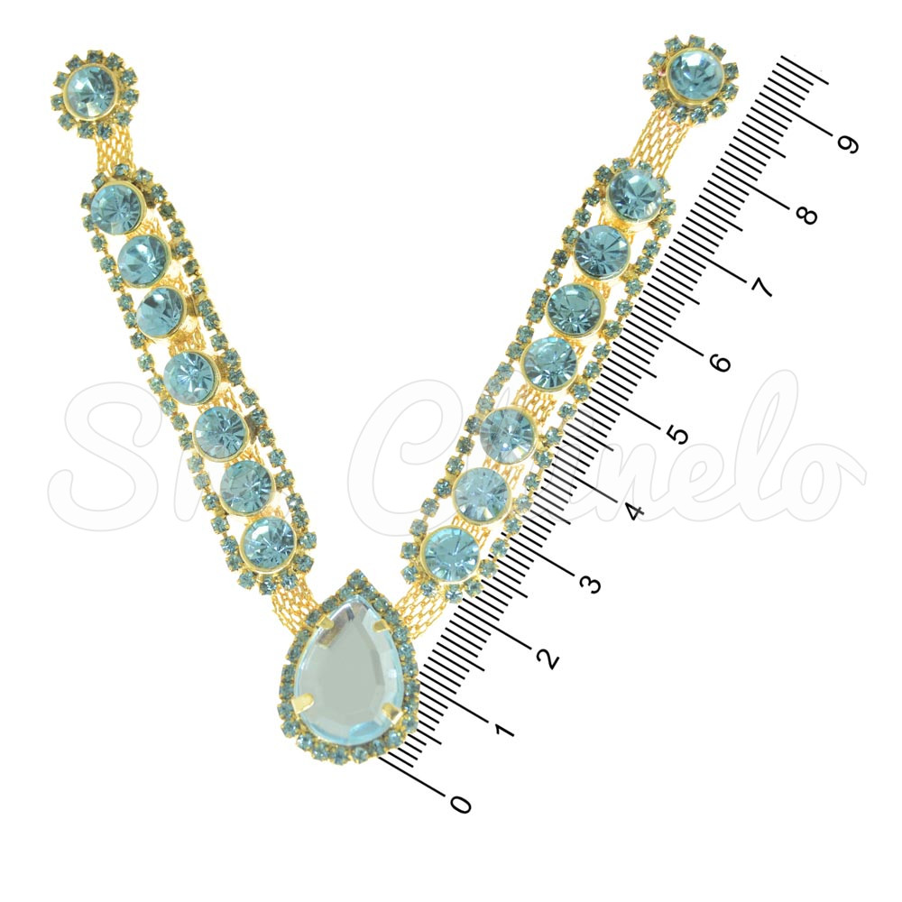 Cabedal Natália, Banhado, Rebite, Azul Tiffany