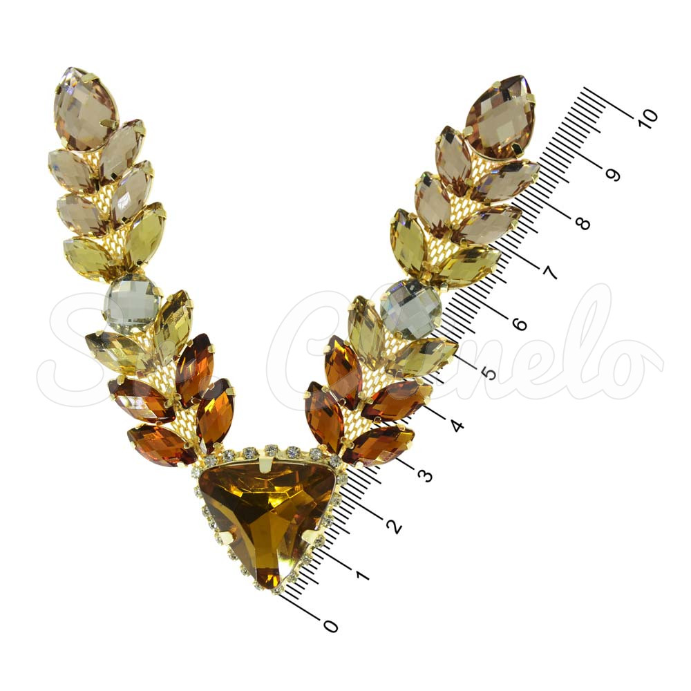 Cabedal Nina, Banhado, Rebite, Marrom/Dourado/Rose