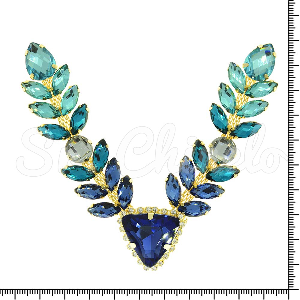 Cabedal Nina, Banhado, Rebite, Marinho/Turquesa/Tiffany