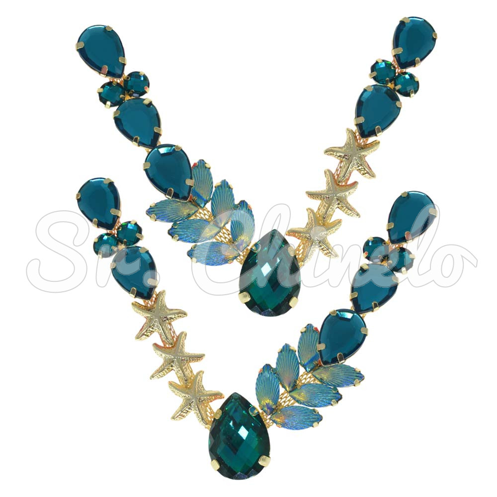 Cabedal Estela, Banhado, Rebite, Verde Tiffany