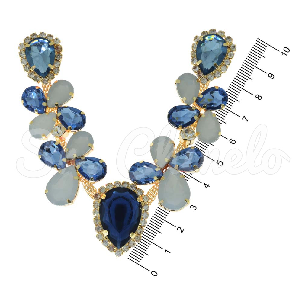 Cabedal Melissa, Banhado, Marinho/Branco Opal