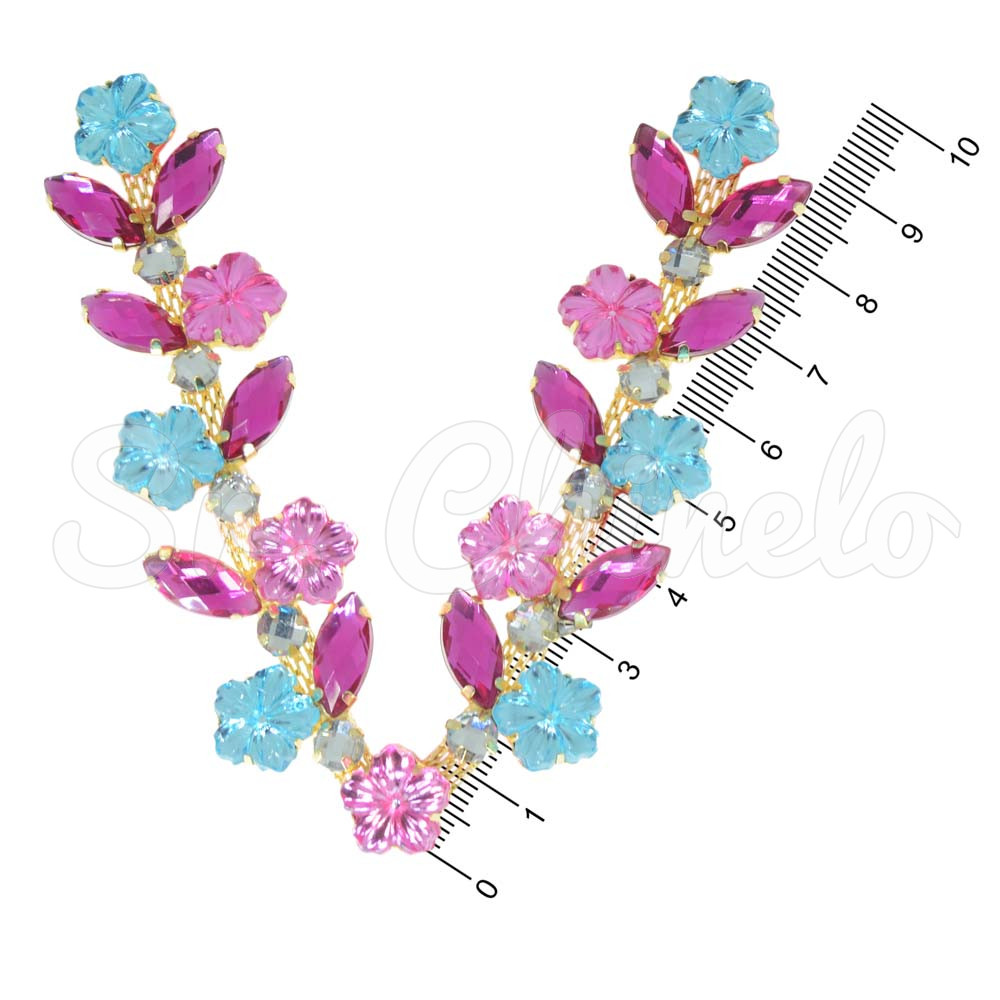 Cabedal Violeta, Banhado, Rebite, Rosa Claro/Pink Verde/Azul