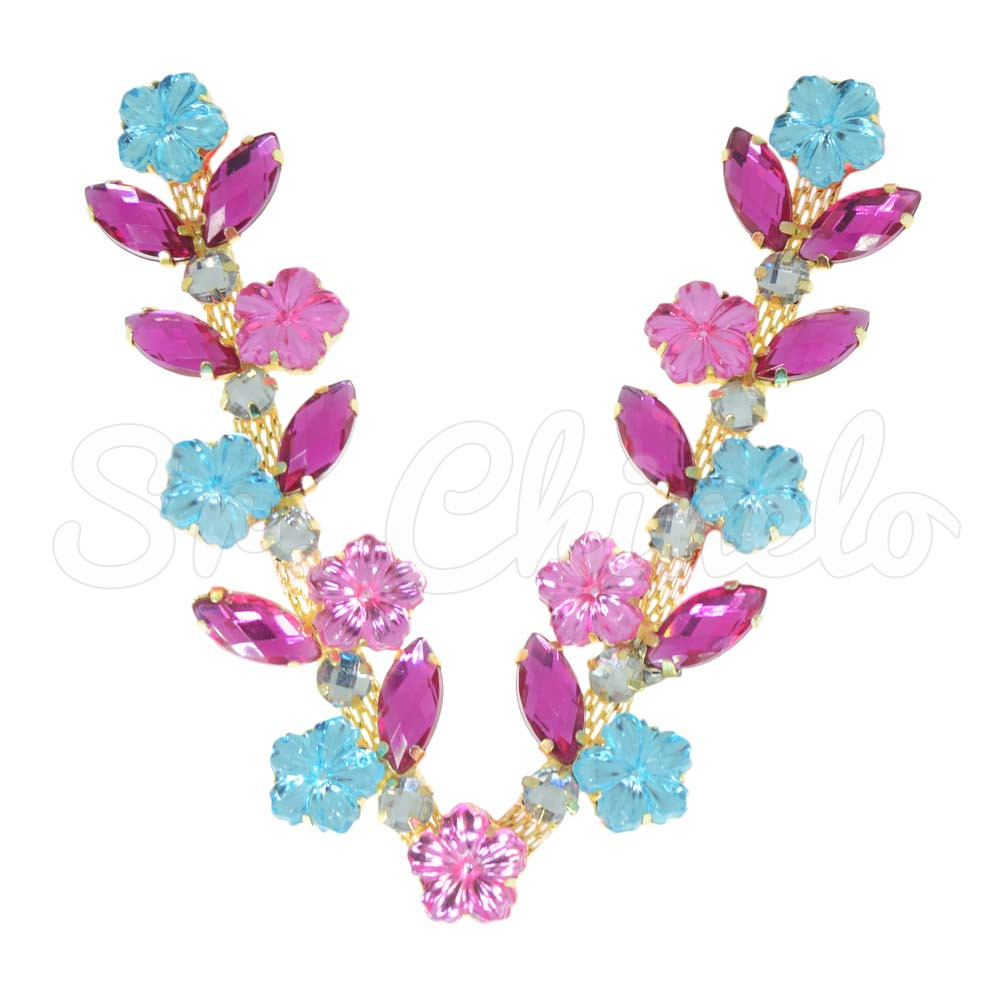 Cabedal Violeta, Banhado, Rebite, Rosa Claro/Pink Verde/Azul